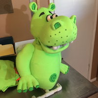 blacklight green hippo puppet