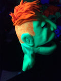 side view blacklight just a head reid puppet