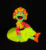 blacklight 50's style Nancy puppet green