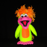 blacklight bird puppet tweet yellow