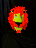 Blacklight yellow lion puppet