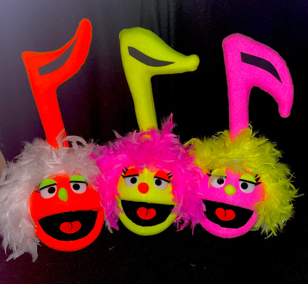 Puppet Note Music Blacklight Music Note Puppet Combo-Female – Out of the Box Puppets