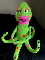 Blacklight octopus puppet