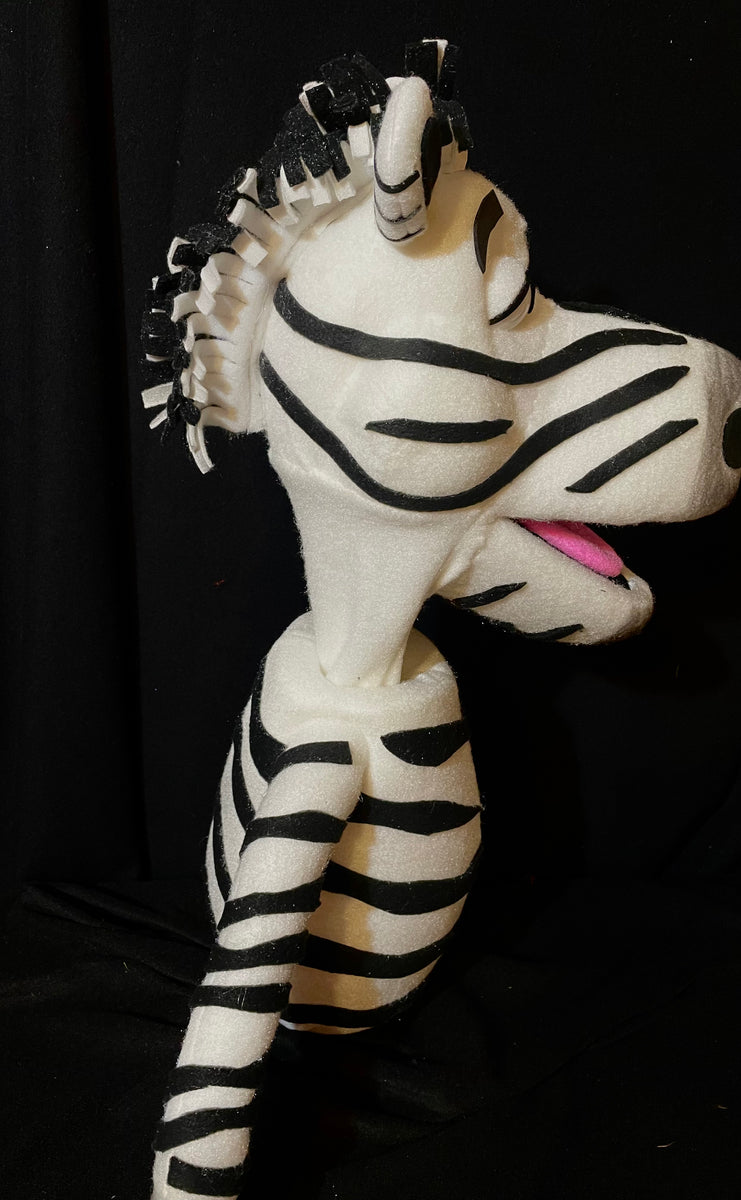 Blacklight Zebra Puppet – Out of the Box Puppets