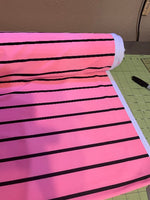 Blacklight peach stripe spandex fabric