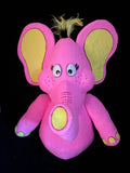 Blacklight pink elephant puppet