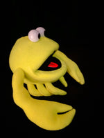 Blacklight yellow crab puppet