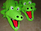 Blacklight alligator puppets