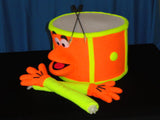 blacklight drum puppet with removable arms