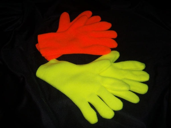Blacklight Orange and Yellow Gloves
