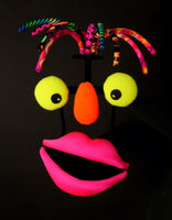 Blacklight Heady puppet multi colored hair