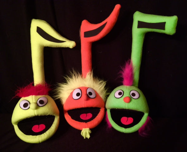 blacklight music note puppets male