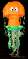 blacklight orange jellyfish puppet