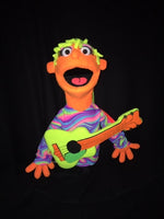 Blacklight prop guitar for puppet