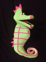 blacklight green seahorse puppet