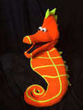 blacklight  seahorse puppet orange