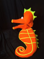 blacklight orange seahorse puppet