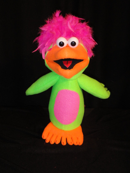 Tweet puppet blacklight bird green