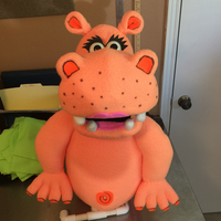 peach blacklight hippo puppet 